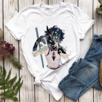 Naiste T-s&auml;rk Genshin Impact Xiao Clothes Lady Casual l&uuml;hikeste varrukatega moodne suvine T-s&auml;rk Valge must naiste graafiline T-s&auml;rk S