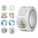 500 armsat k&auml;sitsi maalitud loomakleebist &ndash; &uuml;mmargused dekoratiivsed pitseerimiskleebised 25mm 500 stickers/roll