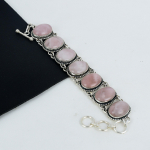 H&auml;mmastav Roosa Kvarts Kivist K&auml;sit&ouml;&ouml;na Valmistatud 925 Sterling H&otilde;bedast K&auml;ev&otilde;ru, Roosa Kvartsist K&auml;ev&otilde;ru Naisele, Unisex K&auml;ev&otilde;ru, S&uuml;nnip&auml;evakingitus 8" roosa