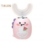 Laste U-kujuline elektriline hambahari IPX7 veekindel 2 režiimi reguleeritav 360 kraadi Puhastus Multikas Dinosaurused V&auml;ikelapsed Poisid T&uuml;drukud Laetav roheline