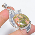 Unakite Handmade 925 Sterling Silver Jewelry Pendant 2.60 z8j71