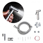 Roostevabast terasest bidee pihusti pihustuspea tualettruumi lisaseadme puhastust&ouml;&ouml;riistade komplekt 12 EU pistik