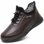 Meeste Talvised Pluss Sametist Paksud Soojad Riidest Kingad Kesk- ja Vanemaealistele - Pehme Tallaga Jalatsid K&auml;imiseks 40 kohv