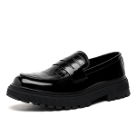 Veinipunased Paksude Taldadega Nahast Kingad Vabaaja Kingad Moodne Disain Mokassiinid Meeste Mugavad Slip-on Br&auml;ndi Mokassiinid S&otilde;idujalatsid 44 black