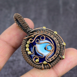 Blue Evil Eye Handmade Copper Wire Wrap Jewelry Pendant 2.21 q0q44