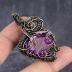 Pink Rubillite Handmade Copper Wire Wrap Jewelry Pendant 2.17 f8q03