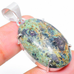 Ruby in Fuchsite Ethnic Handmade 925 Sterling Silver Jewelry Pendant 1.65 Y2M49