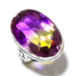 Bi-Color Tourmaline Handmade 925 Sterling Silver Ring Size 5.5 l1h59