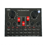 V8K Audio USB V&auml;line Helikaart Mitme Kaasaskantava Mikrofoniga Live-saadete Helikaart Mobiiltelefonile Arvutile punane/must
