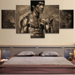 5-osaline l&otilde;uendikunst Bruce Lee plakat Moodsad dekoratiivsed maalid l&otilde;uendil Seinakunst kodukaunistusteks Seinakaunistuste raam Ilma raamita 20x35cm*2 20x45cm*2 20x55cm*1