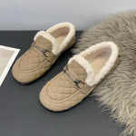 V&auml;liskaubandus suur suurus madala suuga &uuml;hekordsed kingad naiste 2024 s&uuml;gis ja talv uus vabaaja pehme tallaga sametist soojad Doudou kingad naistele 43 kaamel