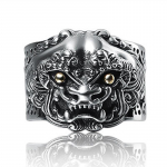 Sterlingh&otilde;bedast Pixiu s&otilde;rmus meestele ja naistele, trendikas S925 avatud tai disain, retro ja julge stiil. Adjustable Open h&otilde;be