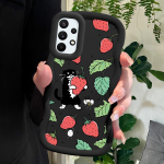 V&auml;rvitud mustriga Big Wave Edge pehmest silikoonmaterjalist Macaron telefoni&uuml;mbris, p&otilde;rutuskindel kaitsev kummist korpus Samsung Xiaomi Poco Redmi jaoks Samsung S24 Ultra 5G must