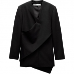 Zara Minimalistlik Mugav Mitmek&uuml;lgne Bleiser Salliga Naistele bleiserid Must 09250453-35 XS