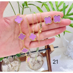 4-osaline ehtekomplekt Uus &Otilde;nnelik Nelileheline Ristik K&auml;ev&otilde;ru Kaelakee K&otilde;rvar&otilde;ngaste Komplekt