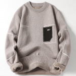 Meeste kampsun Solid Fashion &uuml;mara kaelusega pikkade varrukatega kootud topp XL