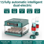9/15 Sahtlit&uuml;&uuml;pi Munade Inkubaator T&auml;isautomaatne Intelligentne Veepadjaga T&auml;itmine & Temperatuurikontroll Mini Munade Haudumise T&ouml;&ouml;riist Uus