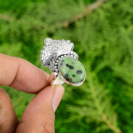 925 Sterling H&otilde;be Ovaalne Looduslik Rubiin Zoisite Mitme Kivi Bezel Uus S&otilde;rmus Ehted Adjustable