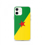 Coque pour iPhone - PIXELFORMA - iPhone 12 - Drapeau de la Guyane - Silikoonist supp - Design l&eacute;ger