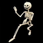 Halloweeni positsioneeritav inimskelett t&auml;issuuruses rekvisiidid, peokaunistused One Size valge