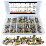 520 tk 830 tk S&uuml;sinikterasest Isane ja Briti V&auml;rviline Tsink Neetmutterite Komplekt Vertikaalne Lamepea Neetmutter 520Pcs Metric Mixed Riveting Nut Set