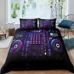 Kodu elamine Luksus 3D DJ K&otilde;rvaklapid Voodipesu komplekt Muusika Tekikate Padjap&uuml;&uuml;r Kuninganna ja Kuningas EL/USA/AU/UK Suurus Tekk Voodipesu EU Double(200x200cm)
