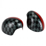 Must/Hall ruuduline Punane peeglikate MINI Cooper Hardtop F55 F56 jaoks