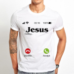 Jeesus kutsub sind naljakas T-s&auml;rk meeste suvine valge lahe hipster Kristuse kingitus M