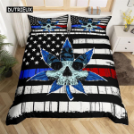 Ameerika lipu tekikott Retro USA lipu voodipesukomplekt lastele, poistele, teismelistele, meestele T&auml;hed Punased triibud Magamistoa kaunistamiseks Naised Mehed EU single(135x200cm)