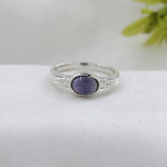 Ioliit V&auml;&auml;riskivi H&otilde;bes&otilde;rmus, H&otilde;bedane Amulett Ehted, Kingitus Talle, 925 Sterlingh&otilde;be K&auml;sit&ouml;&ouml; Ehted, Unisex S&otilde;rmus Ar8946 5.5 sinine