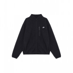 Nike Club Vabaaja Mood Lihtne T&otilde;mblukuga Pikkade Varrukatega Fliisjakk Meeste jakid Must Valge FZ0889-010 XL