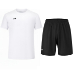 Under Armour laheda l&otilde;ikega &uuml;mmarguse kaelusega jooksus&auml;rk ja l&uuml;hikesed p&uuml;ksid Vabaaja spordikomplekt Unisex komplektid 21500525-100+23500203-001 S