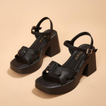 Mood 2024 Uued Suvised Sandaalid Naistele Mugavad Kiilkontsaga Sandaalid Kingad Naistele Vabaajaketsad Zapatos De Mujer Gladiaatorikingad 35 must