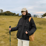 S&uuml;gis Talv Paks Soe Parka Naised Vabaaja Armas &Uuml;hev&auml;rviline Suure Taskuga Lahtine Kapuutsiga Mantel Jakid Pealisr&otilde;ivad XXL must