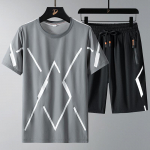 Meeste T-s&auml;rkide komplekt Oversize 6XL 7XL 8XL L&uuml;hikesed p&uuml;ksid T-s&auml;rk &uuml;likond Plus Size L&uuml;hikeste varrukatega Must T-s&auml;rgid Suvine Mood Lahti XL hall
