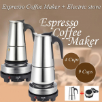 Uus Kaasaskantav Espressokohvimasin Moka Kann H&otilde;bedane Roostevaba Teras Elektripliit Filter Kohvikeetja Teekann large