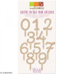 Cake topper en bois - Chiffres - 6 cm - Apte au contact alimentaire - Beige - Mixte roheline
