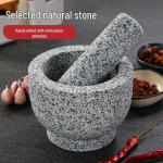 Kivik&uuml;&uuml;slaugukann ja purustaja koduseks kasutamiseks Small Granite Mortar with Lid