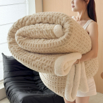 Luksuslik paksenenud lambavillast fliistekk - Pehme, soe korallveluurist viske tekk talveks, uinakuteks v&otilde;i diivanil kasutamiseks 180x200cm Single Blanket