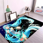 Uus Virtuaalne B&auml;nd H-Hatsune MM1ku Vaip elutuppa Multikas Laste magamistuba Diivan Uksematt P&otilde;randavaip libisemisvastane Dekoratiivmatt Kingitus 40x60cm (16x24in)