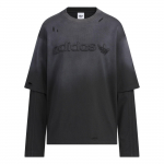 Adidas Originals 2 &uuml;hes kootud spordis&auml;rk &uuml;mmarguse kaelusega pikkade varrukatega naiste topid KS6112 S