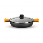 Po&ecirc;le &agrave; frire - PINTI - CM36 - 2 poign&eacute;es - Couvercle efficace - 28 cm oranž