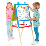 Tableau cr&eacute;atif en bois 2 en 1 - MOLTO - 46 pcs - Enfant - Mixte - Blanc - A partir de 3 ans - Int&eacute;rieur puhas