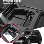 Auto keskpaneeli organiseerija Land Rover Defender 110 jaoks K&auml;etoe hoiukasti alus Autotarvikud Flocking Style black