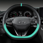 Hyundai Ioniq 5 2016 2017 2018 jaoks   Auto roolikate D-kujuline PU-nahast Autotarvikud interj&ouml;&ouml;r roheline