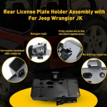 Fit For Jeep Wrangler JK JKU Rear Plate License Holder w/ Light Tag Bracket NEW
