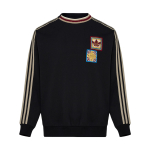 Adidas Originals FW25 K&auml;sit&ouml;&ouml;na valminud &uuml;mmarguse kaelusega kampsun Hobuseaasta Piiratud CNY Uusaasta L&otilde;taka l&otilde;ikega Spordipr&auml;tik triibuline dressipluus Unisex dressipluus KU1422 S