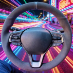 DIY Car Steering Wheel Cover Accord 10 2018 ight Soft Suede Steering Wrap Braid Cover For Honda Accord Blue Thread