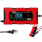 12V 10A Auto Veoauto Mootorratta Laadija K&auml;ivitusabi Alligaatoriklamber LiFePO4 Akulaadija Pliihappe AGM Geeli PB Pulssremondi jaoks US