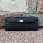 2026 uus nahast peopesamustriga Kelli l&otilde;ikega sidurikott, veisenahast &otilde;htukott, pikk k&auml;ekott, veisenahast Kelly kott. 31cm must